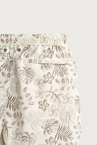 LONG FLORAL PRINT SWIM SHORTS