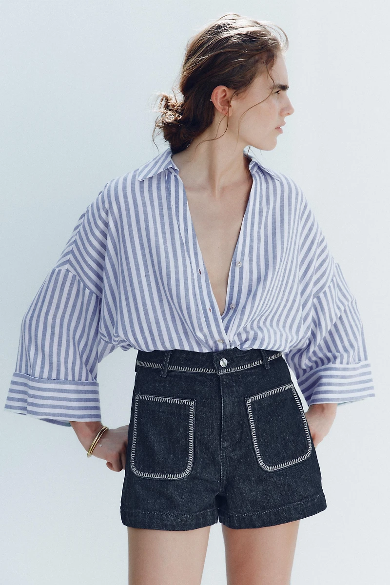 WIDE SLEEVE LINEN SHIRT