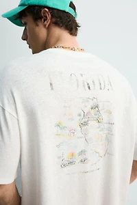 WASHED COTTON - LINEN FLORIDA T-SHIRT