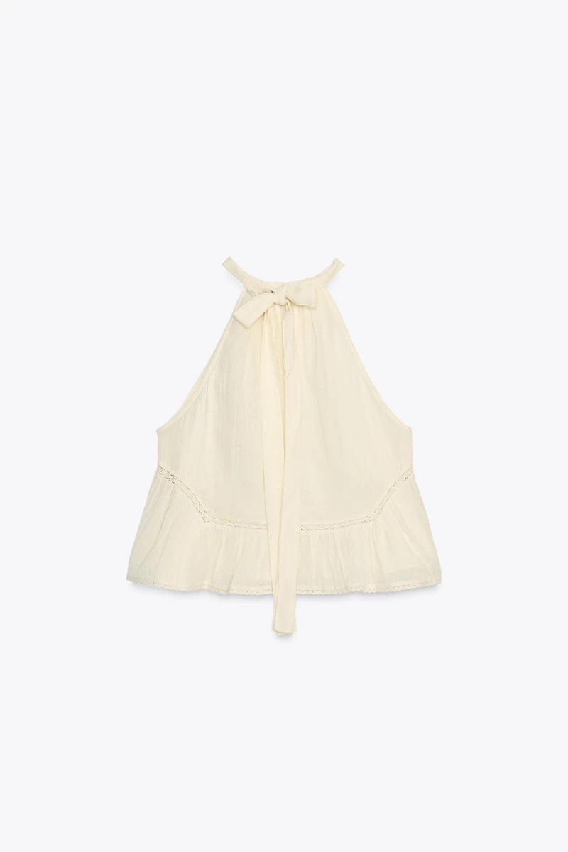 EMBROIDERED GAUZE TOP