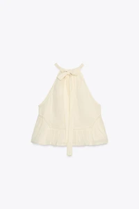 EMBROIDERED GAUZE TOP