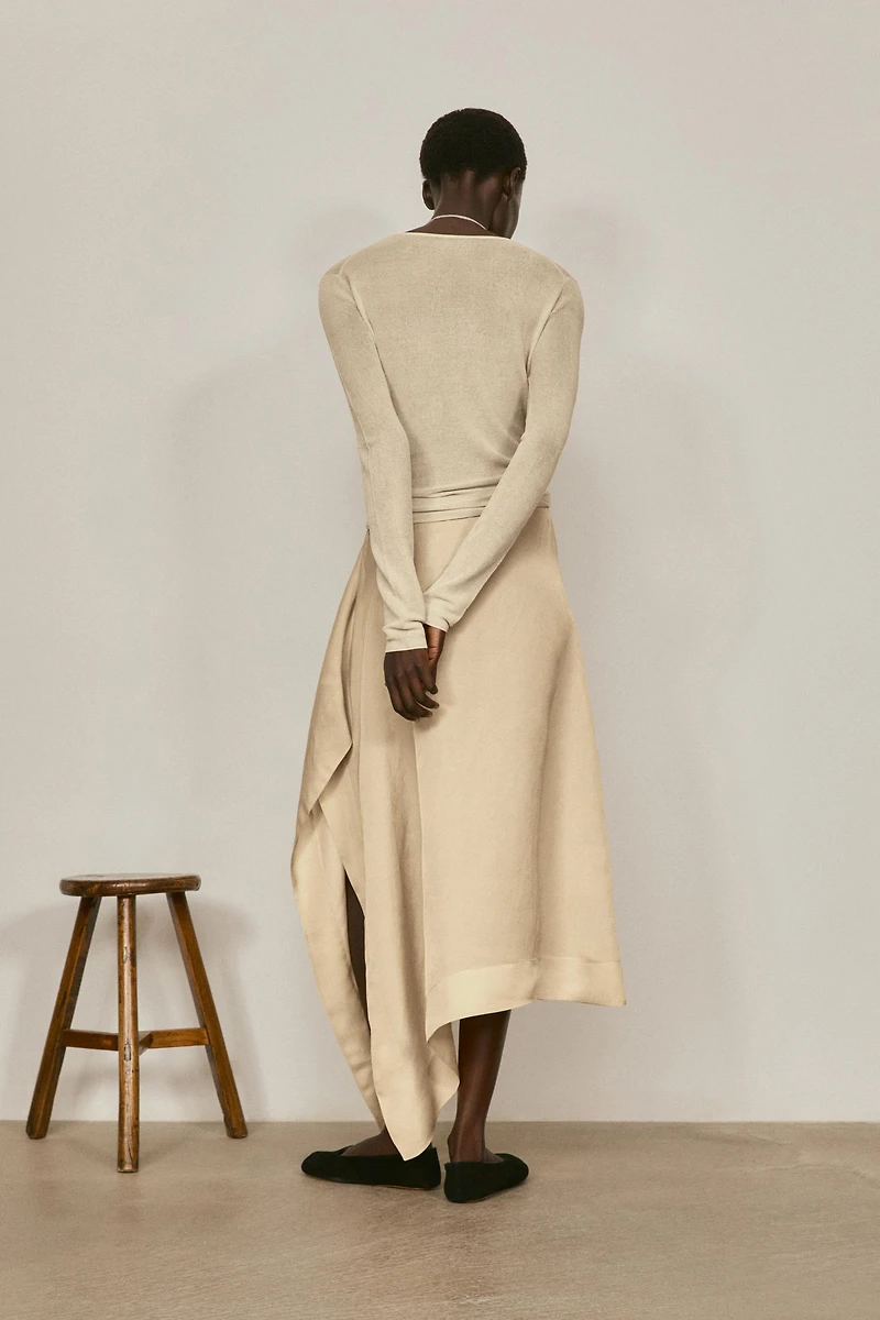 Flowing midi pareo skirt