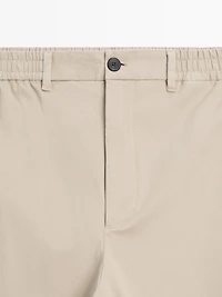 Cotton blend jogger fit trousers