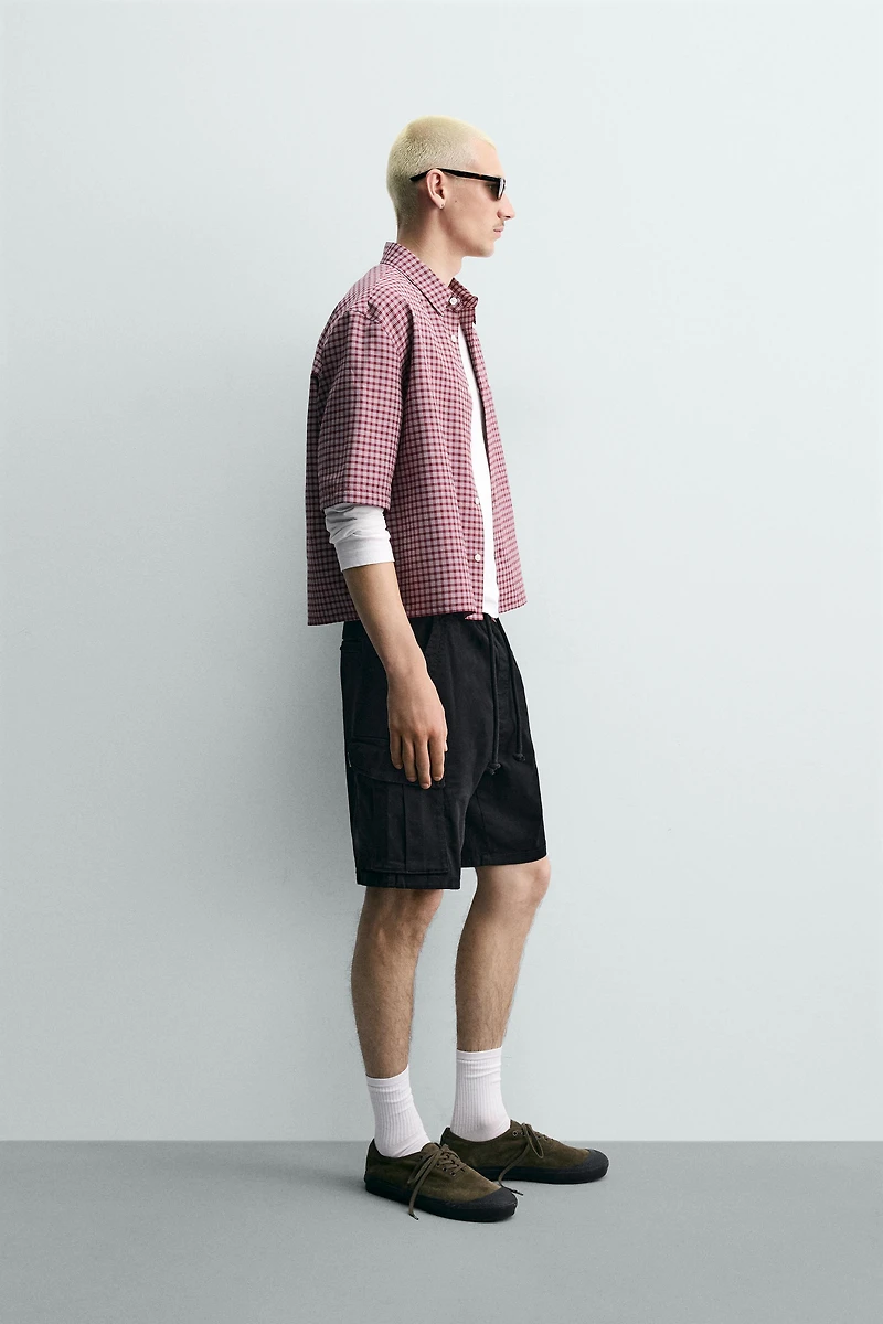 RELAXED FIT WASHED CARGO SHORTS