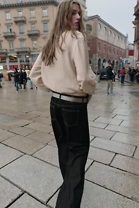 CONTRAST STITCH BALLOON TOP