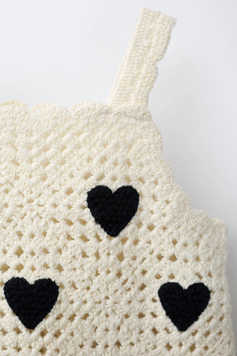 CROCHET KNIT HEART DRESS