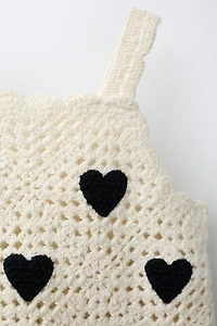 CROCHET KNIT HEART DRESS