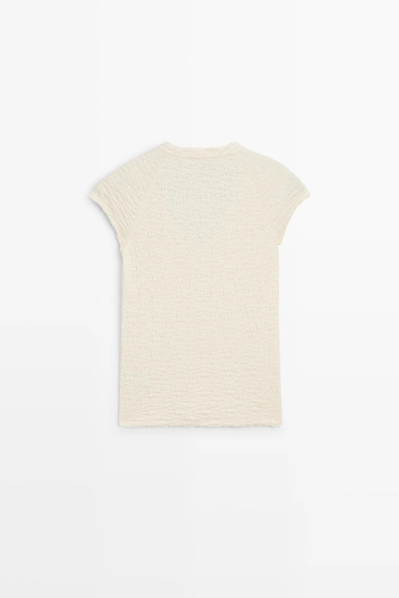 Textured V-neck T-shirt