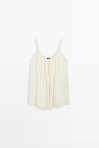 Cotton cupro blend camisole with bow details