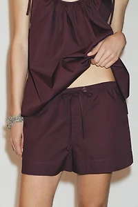 POPLIN MINI SHORTS