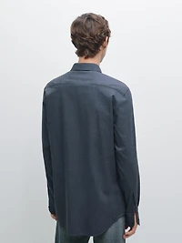 Chemise slim chinée en twill