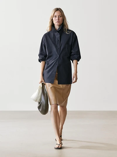 Cotton blend overshirt with pocket