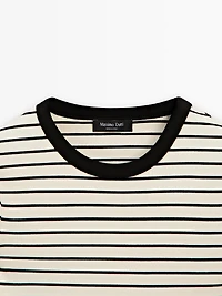 T-shirt à manches courtes rayures contrastantes
