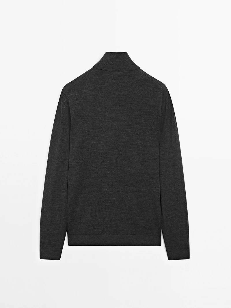 Quarter-zip knit sweater