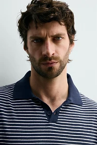 STRIPED JACQUARD KNIT POLO