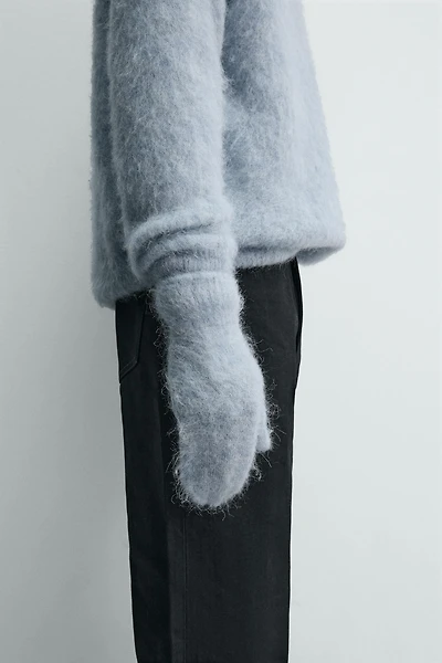 MOUFLES EN MAILLE MÉLANGE ALPAGA