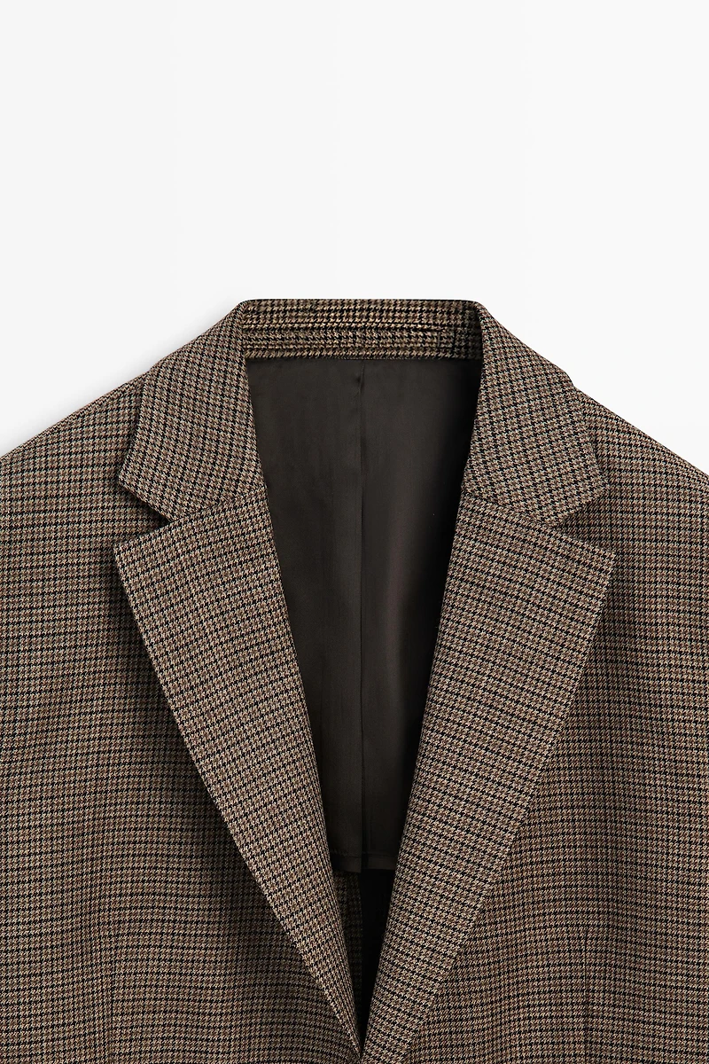 100% wool houndstooth blazer
