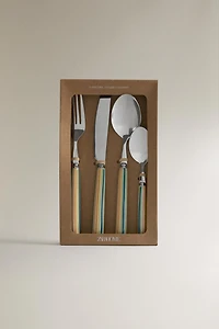CERAMIC HANDLE FLATWARE SET (SET OF 4)