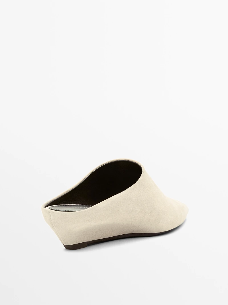 Mules à talon compens
