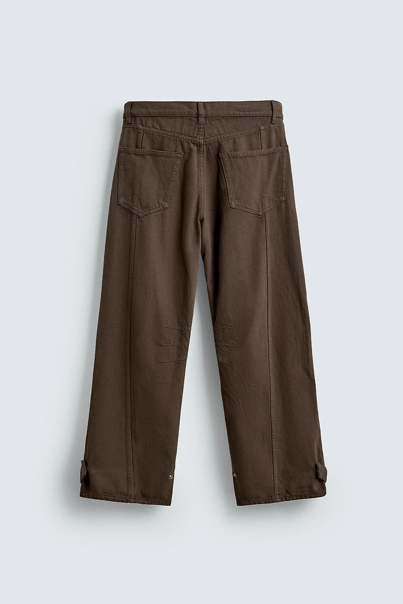 DENIM CARGO PANTS WITH POCKETS