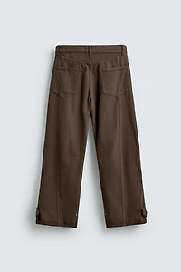 DENIM CARGO PANTS WITH POCKETS