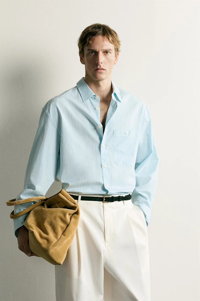STRIPED BOXY FIT SHIRT