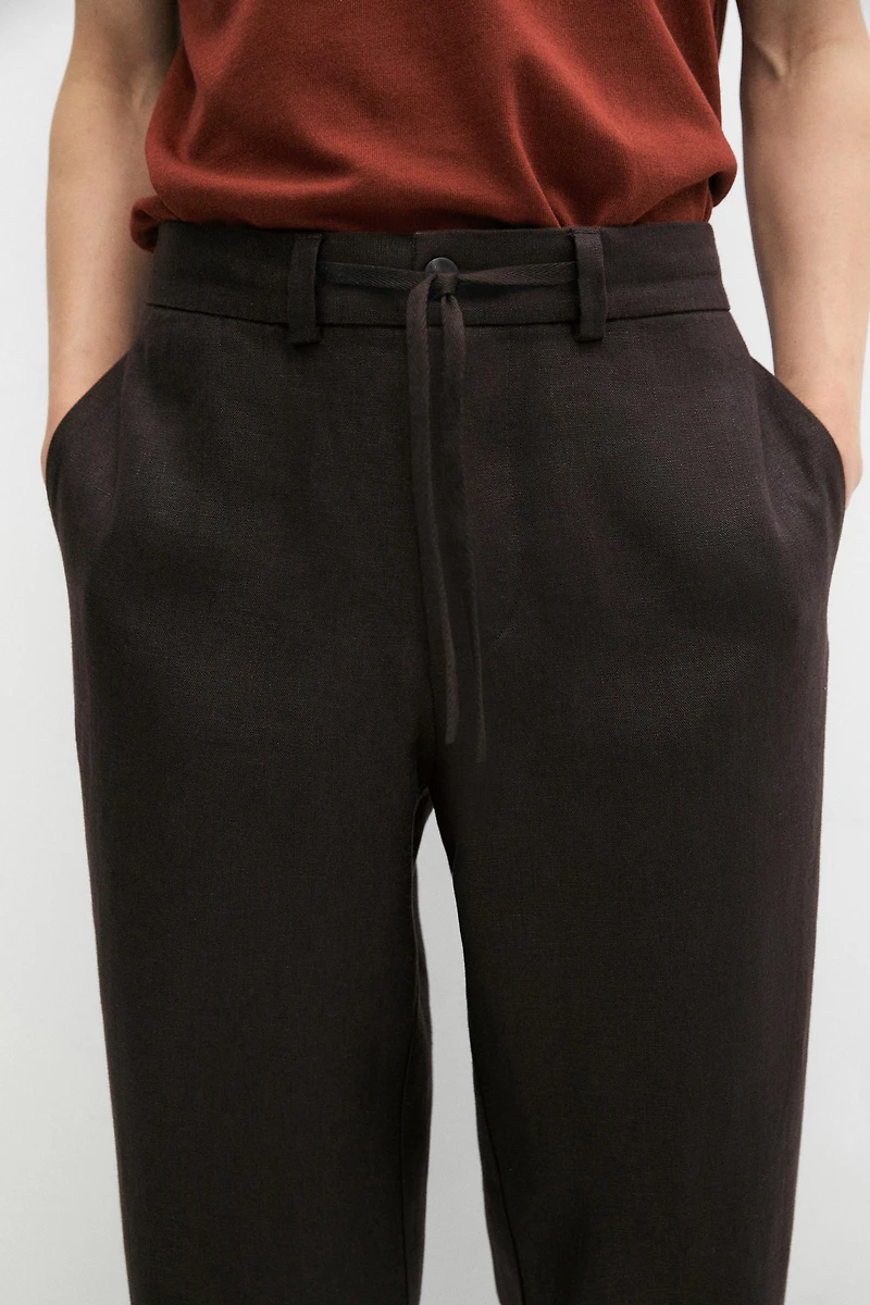 Pantalon total look 100 % lin