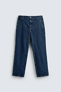DENIM CHINO STRAIGHT FIT PANTS