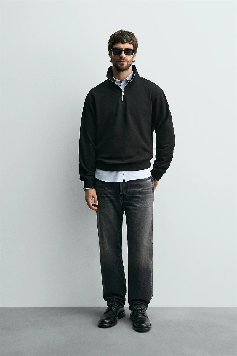BASIC QUARTER-ZIP SWEATSHIRT