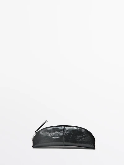 Nappa leather pencil case