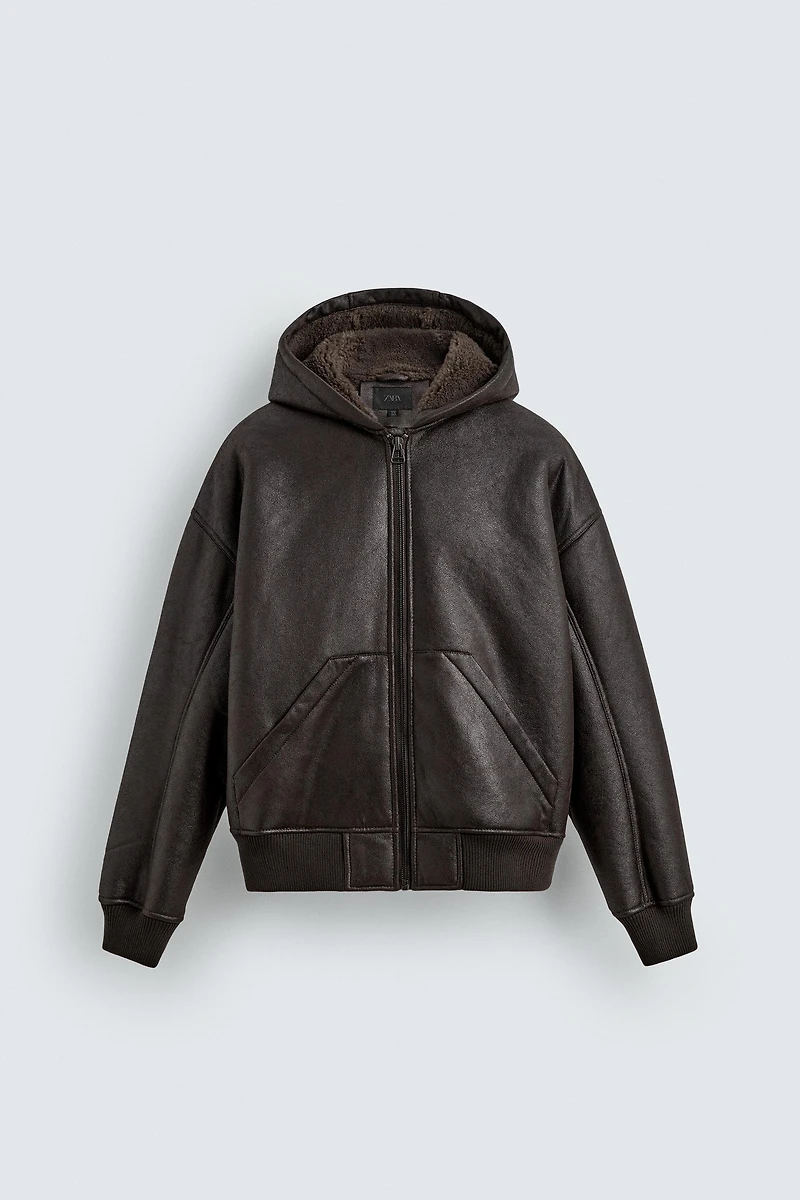 BLOUSON EN MATIÈRE SYNTHÉTIQUE DOUBLE FACE