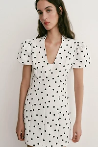 PUFF SLEEVE SHORT DRESS