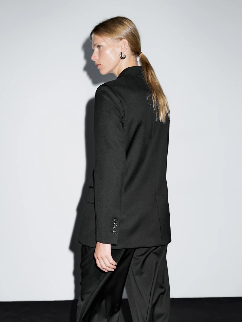 Blazer à deux boutons 100 % laine extra-fine