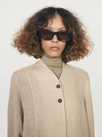 Wool blend overshirt with visible buttons