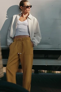 JOGGER PANTS WITH BUTTONED HEM