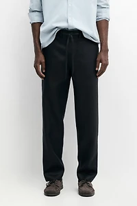 100% linen trousers with elasticated waist