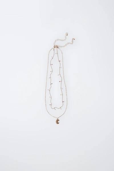 PACK OF TWO CROISSANT PENDANT NECKLACES