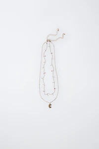 PACK OF TWO CROISSANT PENDANT NECKLACES