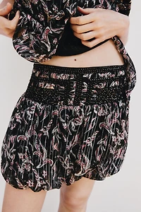 METALLIC THREAD SEQUIN PRINTED BALLOON SKIRT