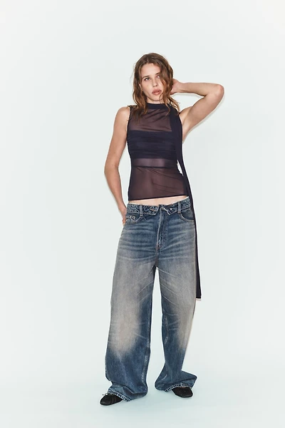TOP EN TULLE ET FOULARD