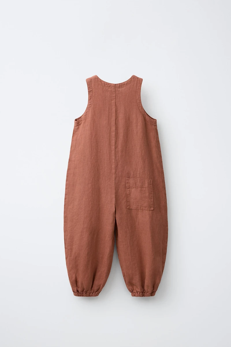 100% LINEN LONG JUMPSUIT