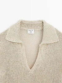 Polo sweater with open collar - STUDIO
