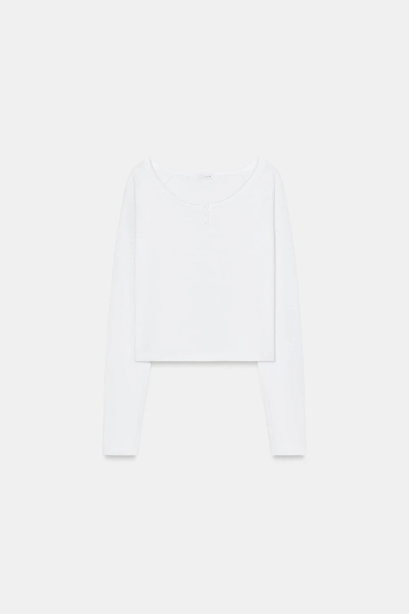 HENLEY NECK T-SHIRT
