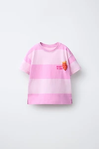 RAISED FRUIT STRIPE T-SHIRT