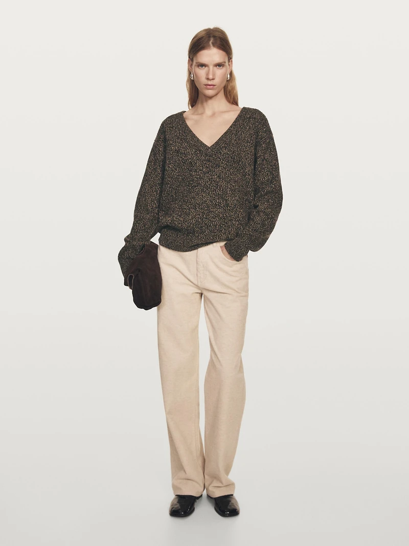 Mouliné V-neck knit jumper