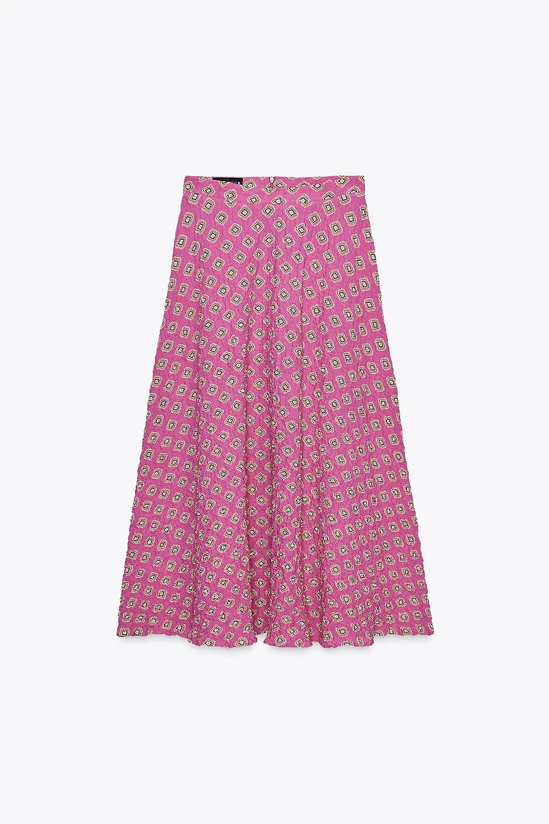 PRINTED MIDI SKIRT