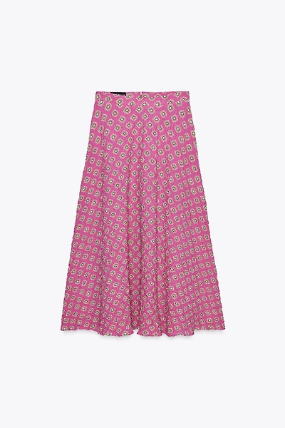 PRINTED MIDI SKIRT