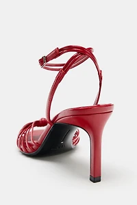 KNOTTED HEELED SANDALS