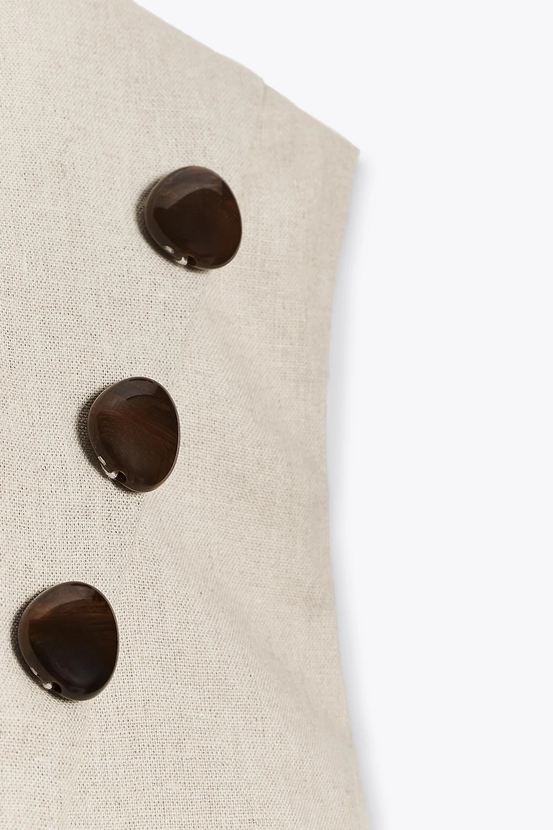 LINEN CROPPED WRAP TOP