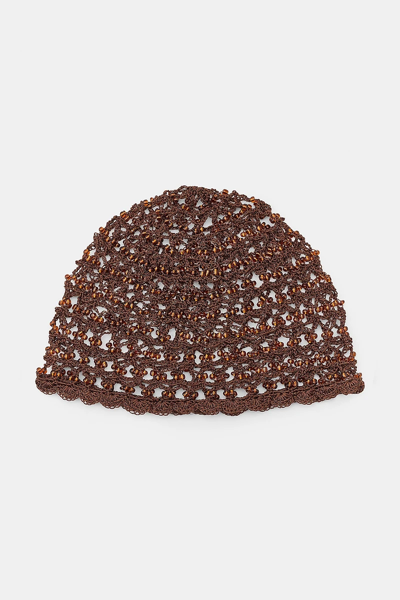 BEADED CROCHET SKULLCAP